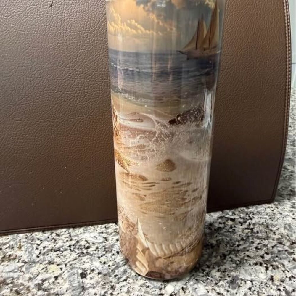 Nautical Beach Scene Skinny Tumbler 20 oz